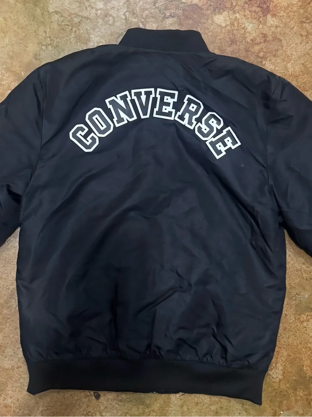 Converse Black Bomber Jacket with Chest Star Patch